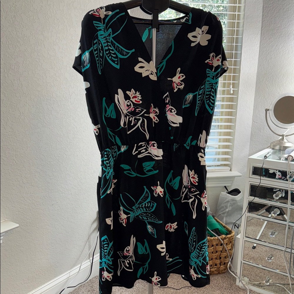 Halogen Black Dress with Floral Print